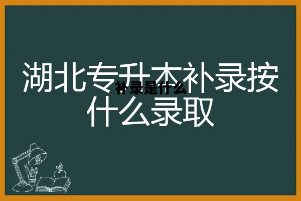补录是什么，补录什么时候开始
