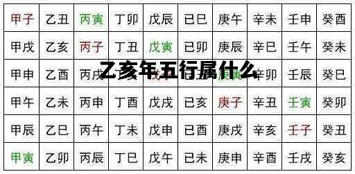乙亥年五行属什么，乙亥年五行属什么火