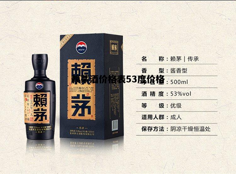 赖茅酒价格表53度价格，香港回归纪念赖茅酒价格表53度价格