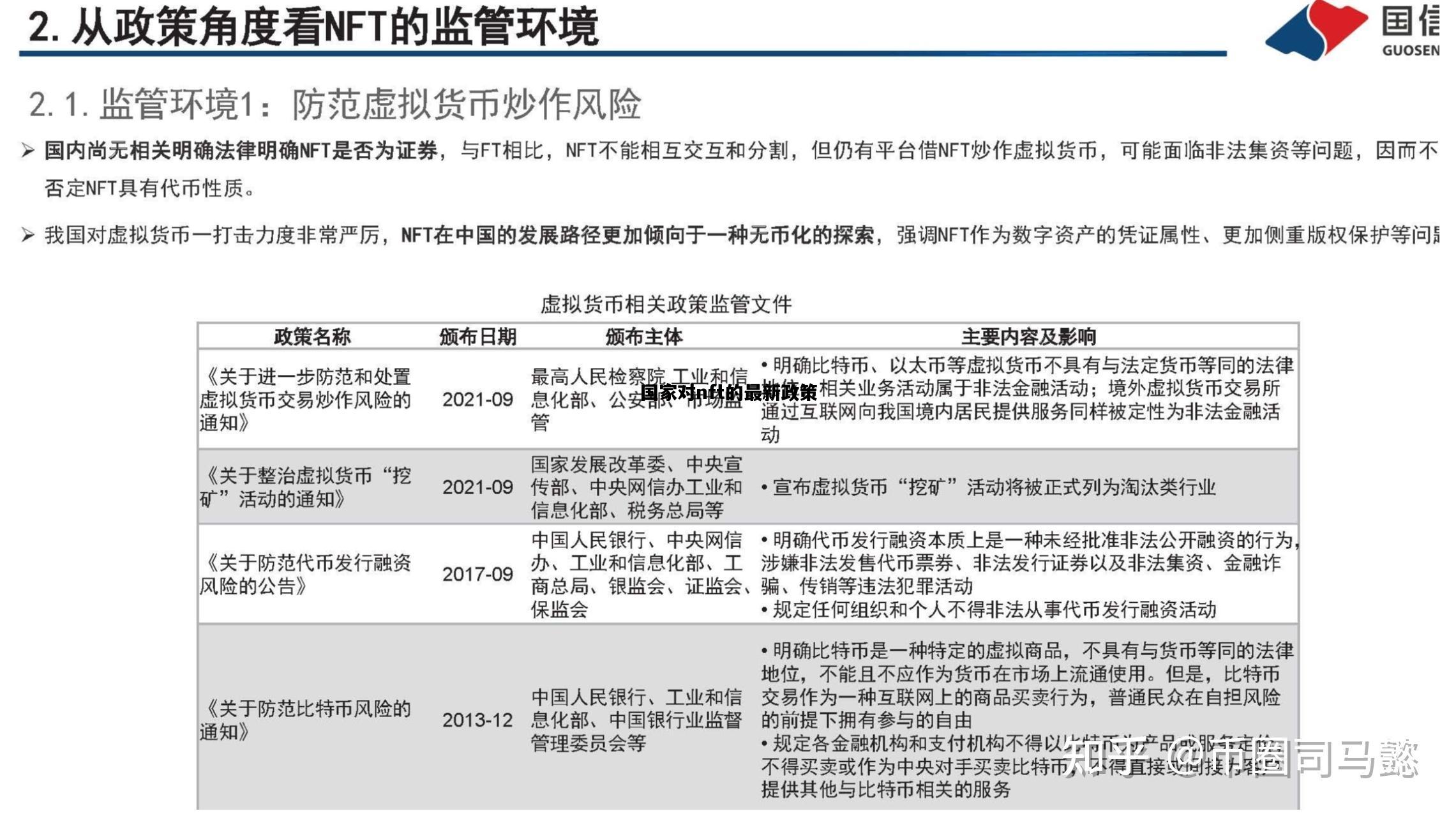 国家对nft的最新政策的简单介绍