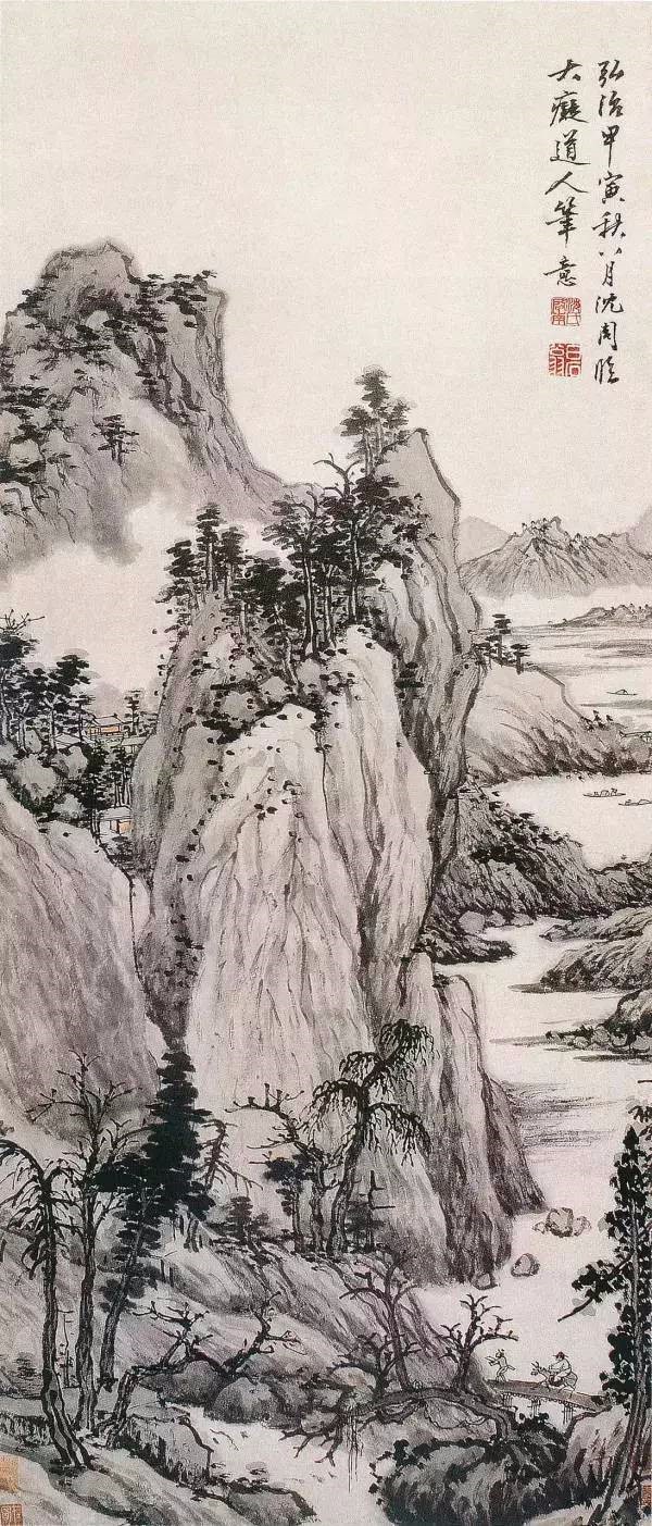 沈周山水画，沈周山水画高清图片 临摹范本