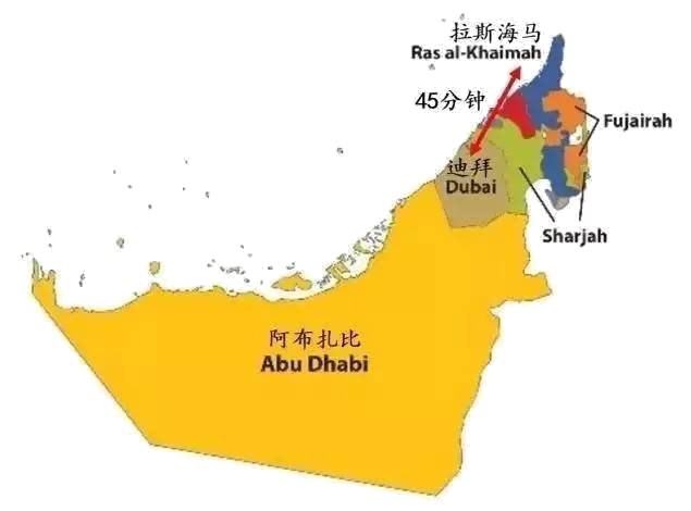 迪拜地图，迪拜地图上在哪