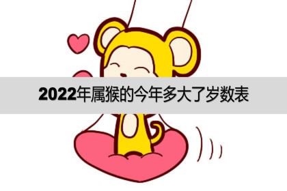 属猴的全部年龄，属猴的全部年龄表