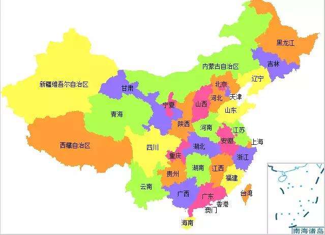 中国省级行政区地图，中国省级行政区地图简称